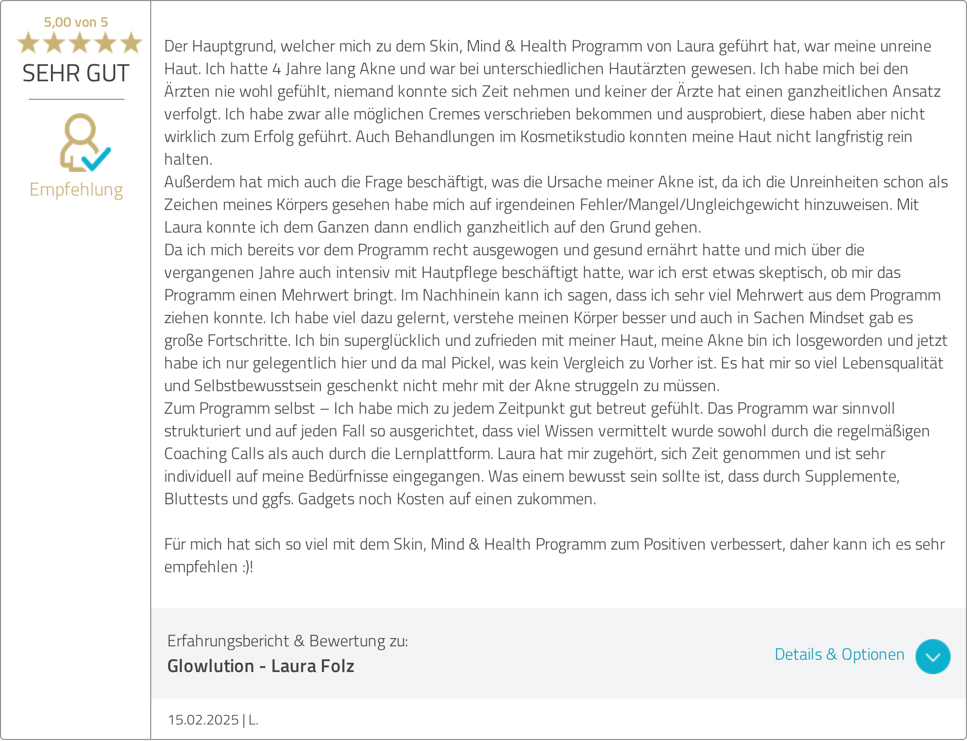 ProvenExpert Bewertung: 4 Jahre Akne, klare Haut