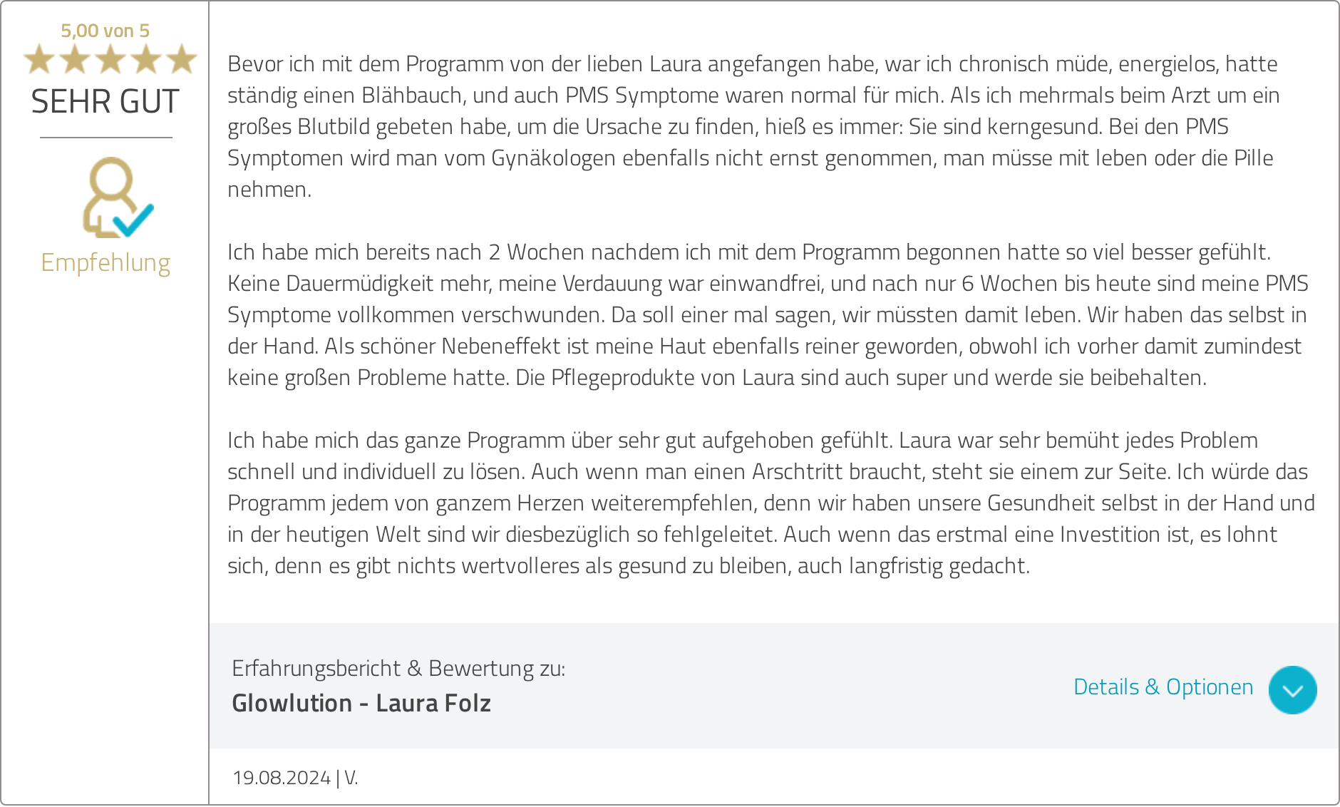 ProvenExpert Bewertung: Chronische Müdigkeit, PMS und Verdauung